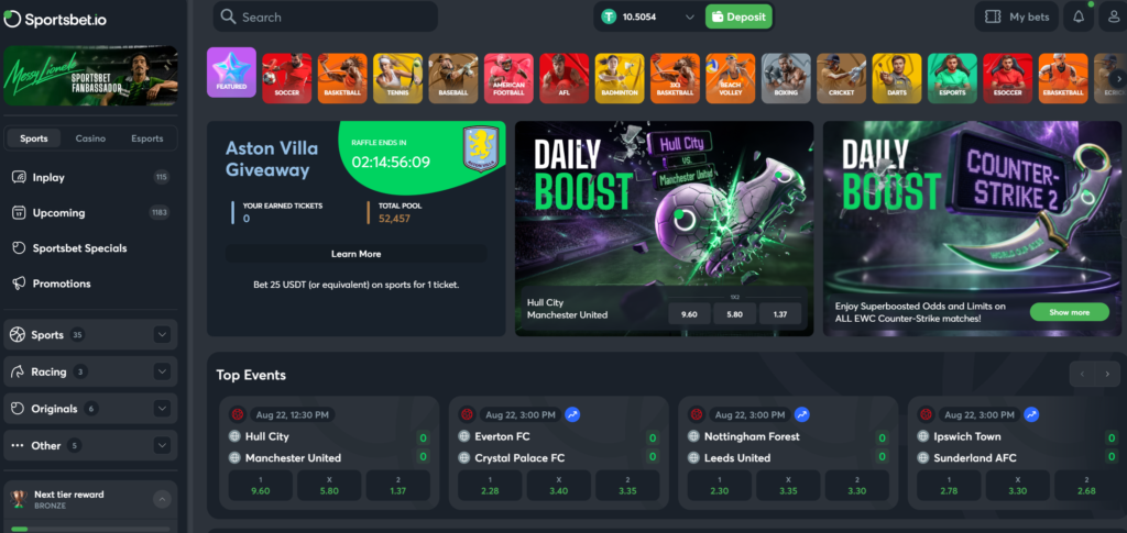 Sportsbet.io Sports location
