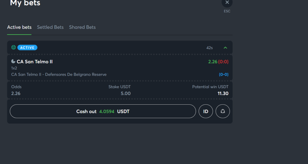 Sportsbet.io my bets cashout