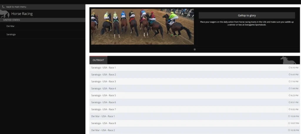 Horse Racing at Everygame