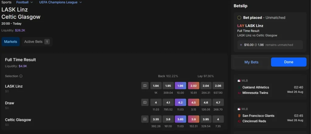 Lisk vs Celtic betdex