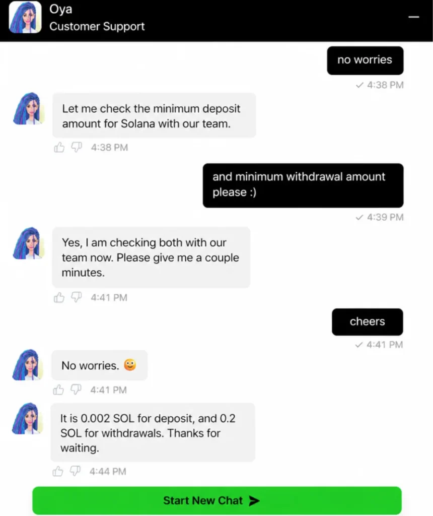 Sportsbet.io Solana min depo and withdrawal