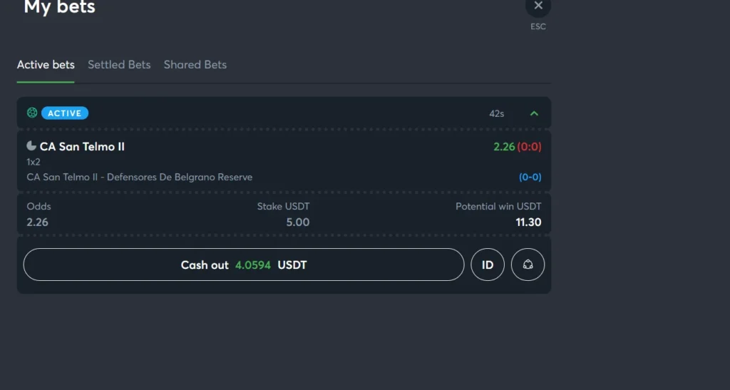 Sportsbet.io my bets cashout