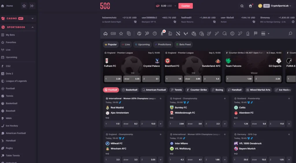 500 Casino Sportsbook HP
