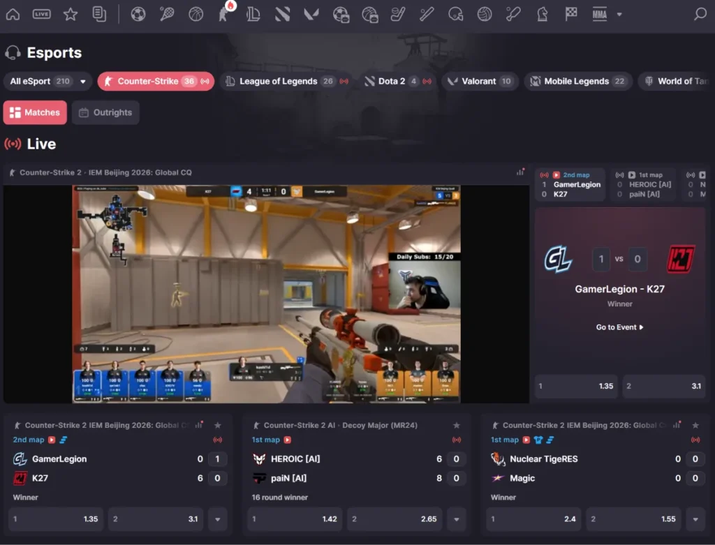 Esports at 500 casino